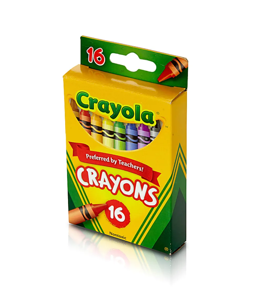 Crayola® Crayons, Peg Box, Assorted Colors, Box Of 16 Crayons