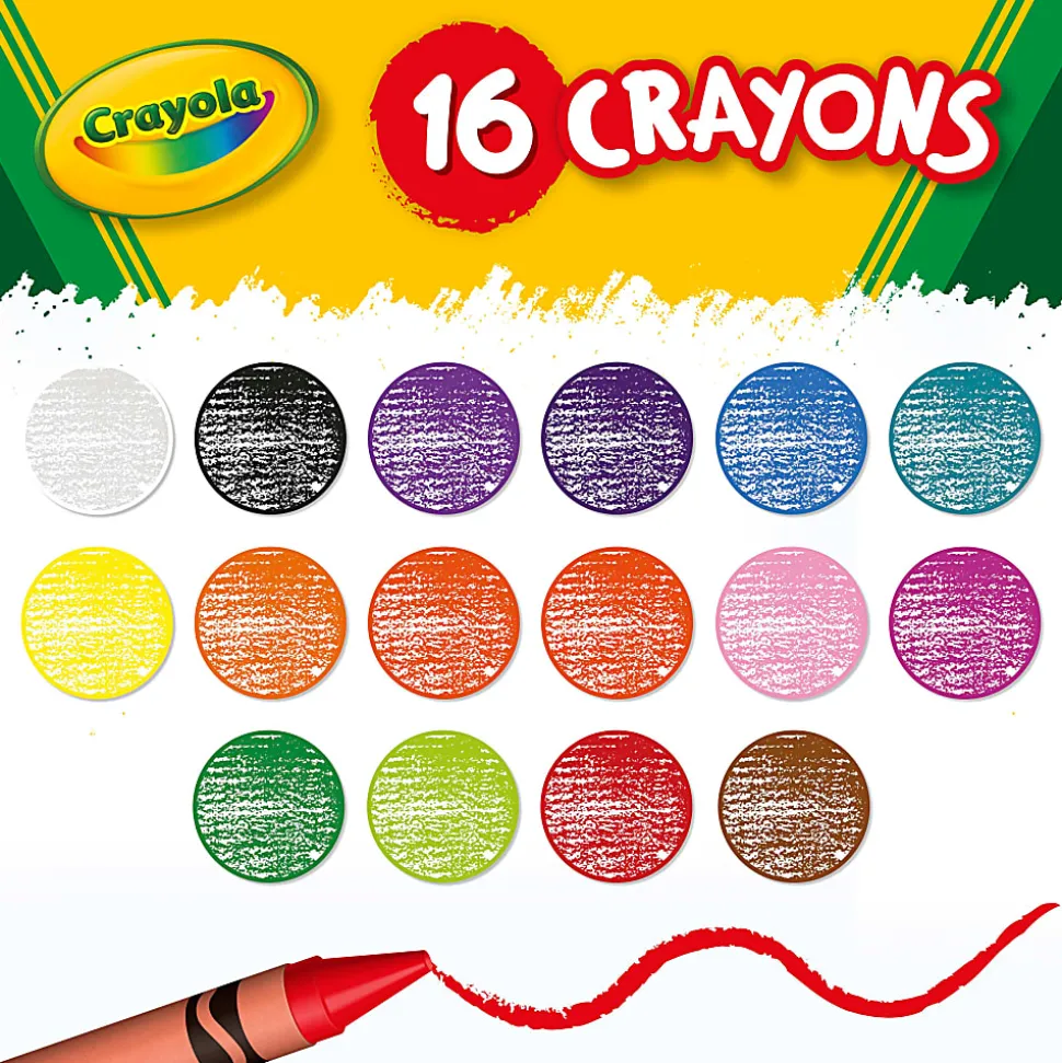 Crayola® Crayons, Peg Box, Assorted Colors, Box Of 16 Crayons