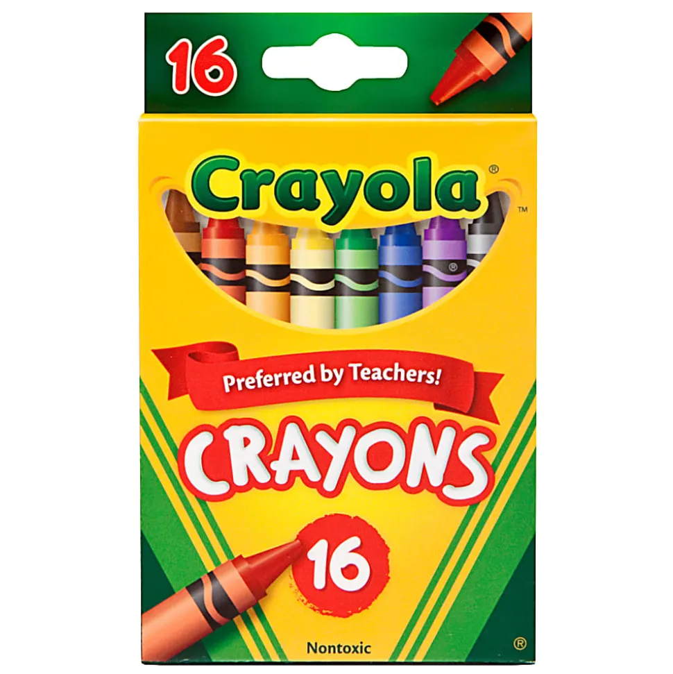 Crayola Crayons, Regular Size, Assorted Colors, 16 Crayons Per Box, Set Of 8 Boxes