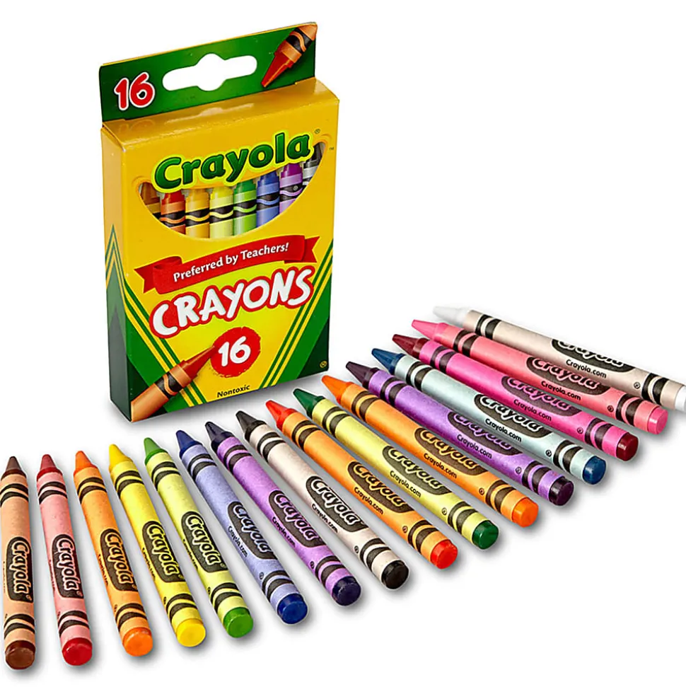 Crayola Crayons, Regular Size, Assorted Colors, 16 Crayons Per Box, Set Of 8 Boxes