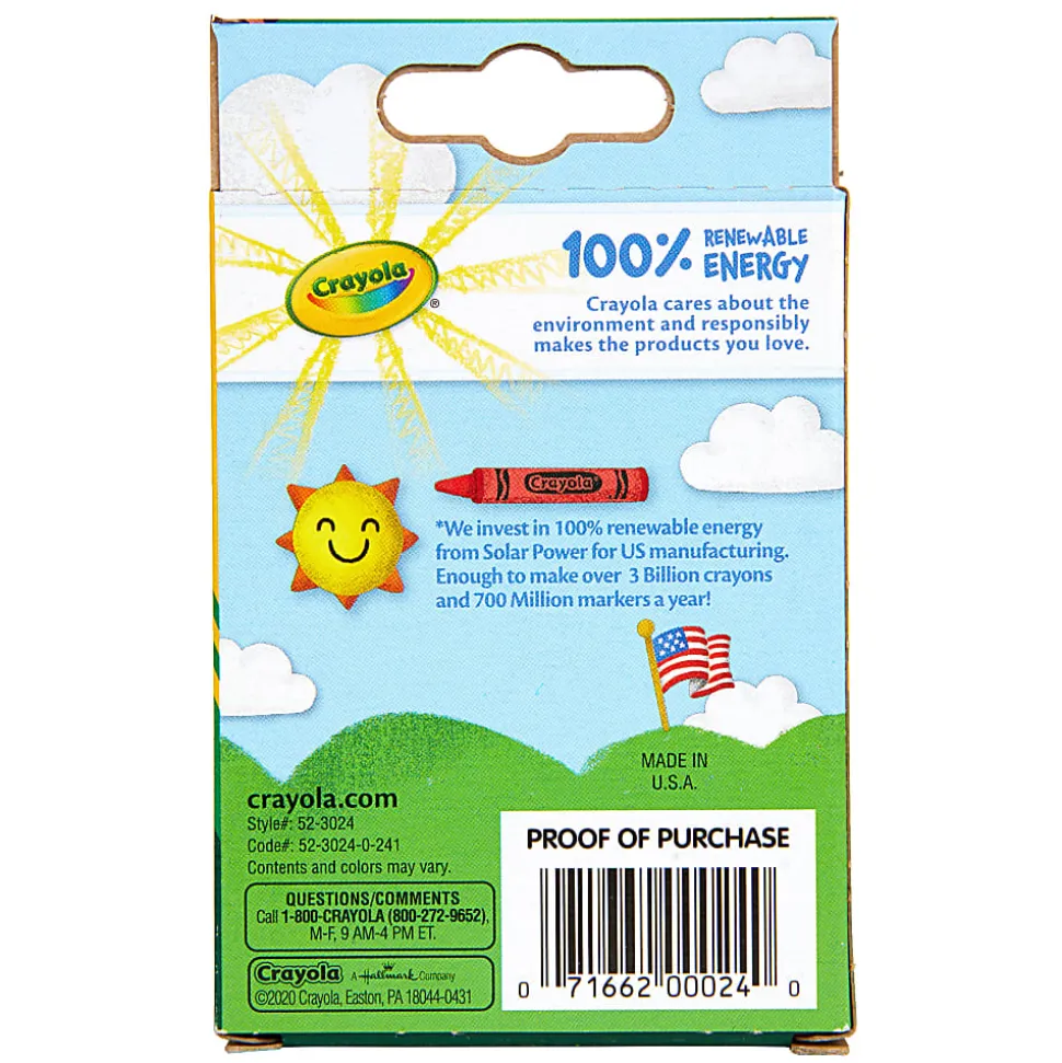 Crayola Crayons, Regular Size, Assorted Colors, 24 Crayons Per Box, Set Of 12 Boxes