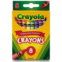 Crayola Crayons, Regular Size, Assorted Colors, 8 Crayons Per Box, Set Of 24 Boxes