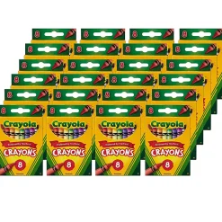 Crayola Crayons, Regular Size, Assorted Colors, 8 Crayons Per Box, Set Of 24 Boxes