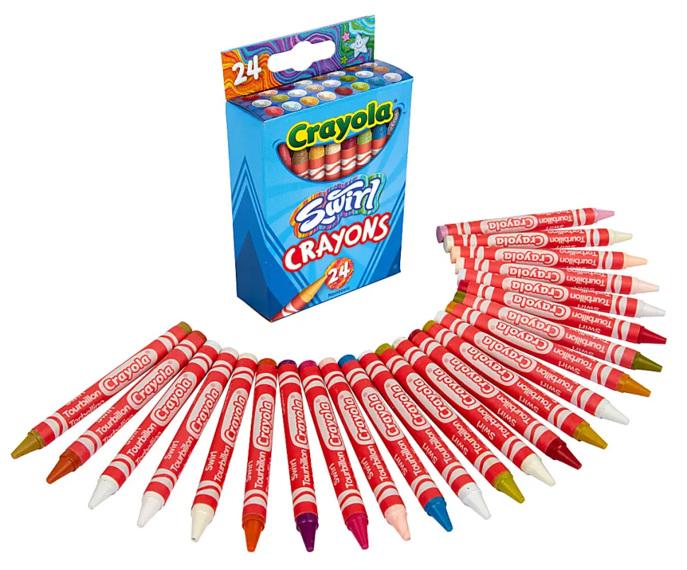 Crayola Crayons, 6-1/4”, Swirl, Pack Of 24 Crayons