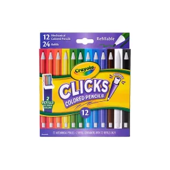 Crayola 12 Ct & 24 Refills CLICKS Mechanical Colored Pencils