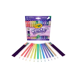 Crayola 12 Ct & 24 Refills CLICKS Mechanical Colored Pencils, Pastel