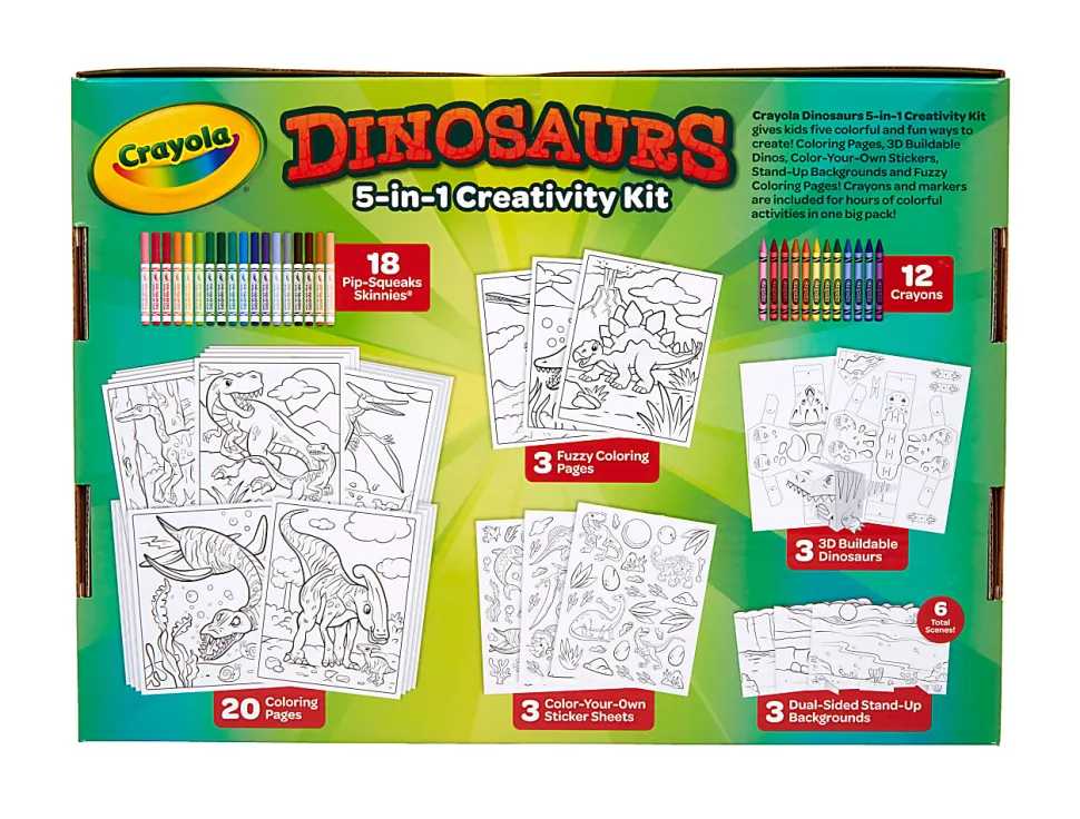 Crayola® Dinosaur 5-in-1 Creativity Kit, Kit Of 60 Pieces