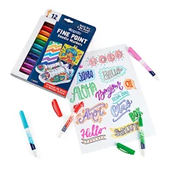 Crayola® Doodle Markers, Fine Point, Assorted Barrel Colors/Multicolor Ink, Pack Of 12 Markers