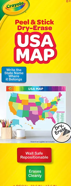 Crayola Dry-Erase USA Map, 23-1/2" x 17-1/2"