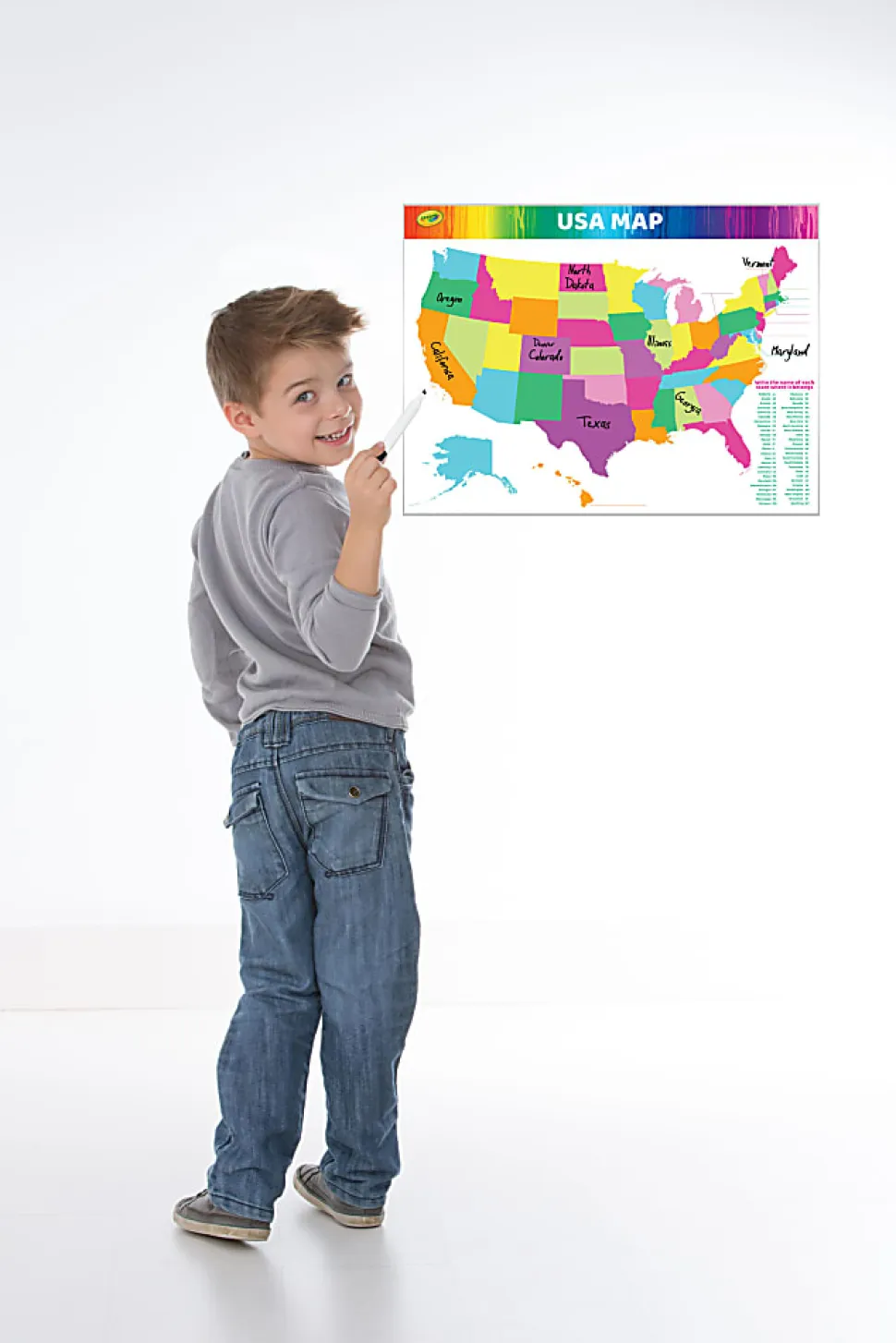 Crayola Dry-Erase USA Map, 23-1/2" x 17-1/2"