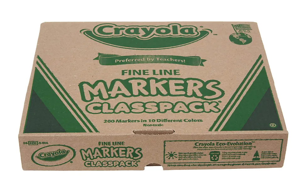 Crayola® Fine Line Markers, Assorted Classic Classpack®, Box Of 200