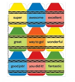 Crayola® Giant Stickers, 1-5/16” x 1-3/4”, Multicolor, Pack Of 36 Stickers