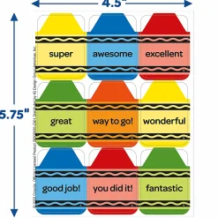 Crayola® Giant Stickers, 1-5/16” x 1-3/4”, Multicolor, Pack Of 36 Stickers