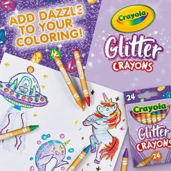 Crayola® Glitter Crayons, Assorted Colors, Pack Of 24 Crayons