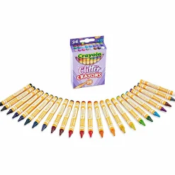 Crayola® Glitter Crayons, Assorted Colors, Pack Of 24 Crayons