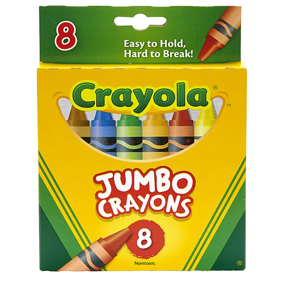 Crayola® Jumbo Crayons, 5", Assorted Colors, 8 Crayons Per Box, Set Of 6 Boxes