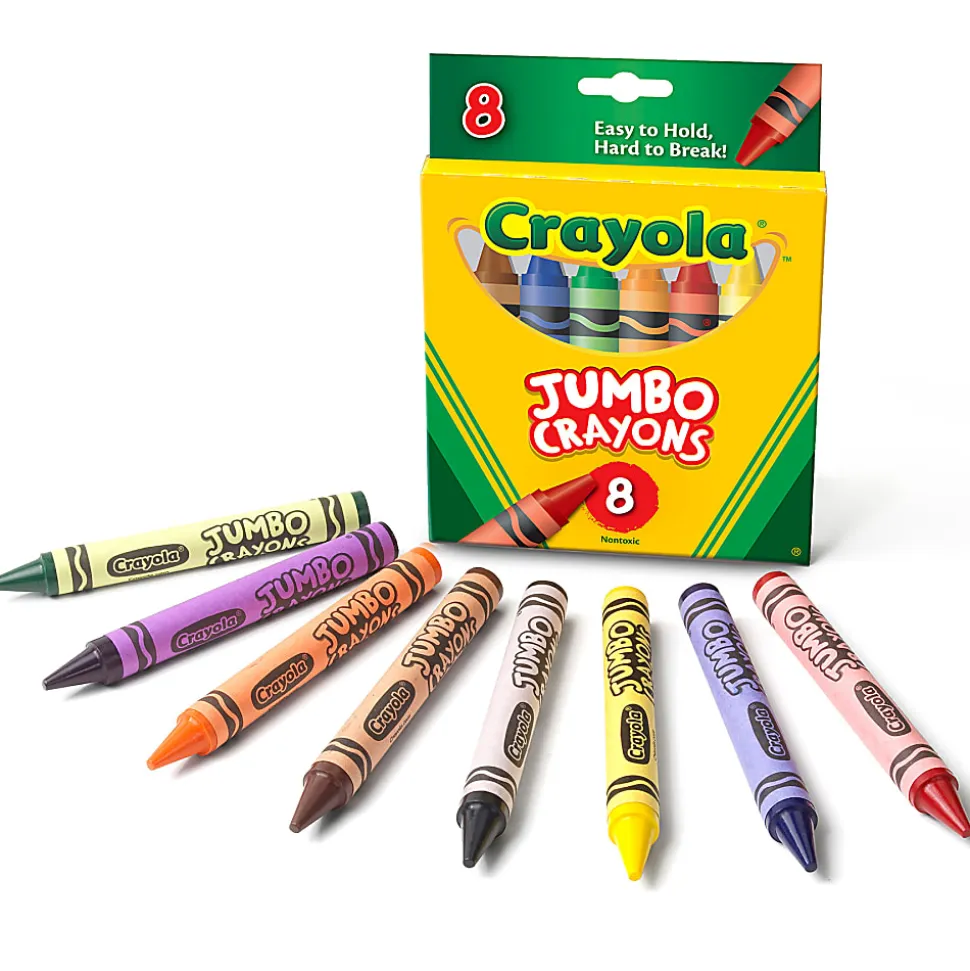 Crayola® Jumbo Crayons, 5", Assorted Colors, 8 Crayons Per Box, Set Of 6 Boxes