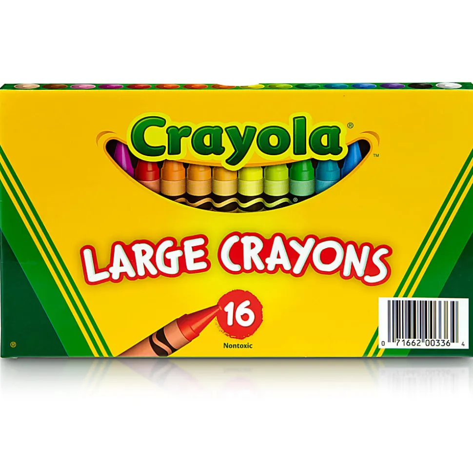 Crayola Large Crayons, Classic Colors, 16 Per Pack, Set Of 6 Packs