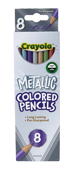 Crayola® Metallic Color Pencils, Assorted Colors, Box Of 8 Color Pencils