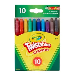 Crayola Mini Twistables Crayons, Mini Size, Assorted Colors, 10 Crayons Per Pack, Set Of 12 Packs