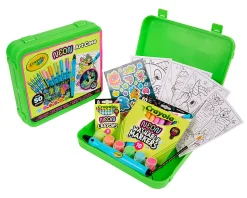 Crayola Neon Art Case (50+pcs), Neon Paint, Neon Markers & Crayons, Kids Glow in the Dark Art Set, Gifts for Boys & Girls, 5+
