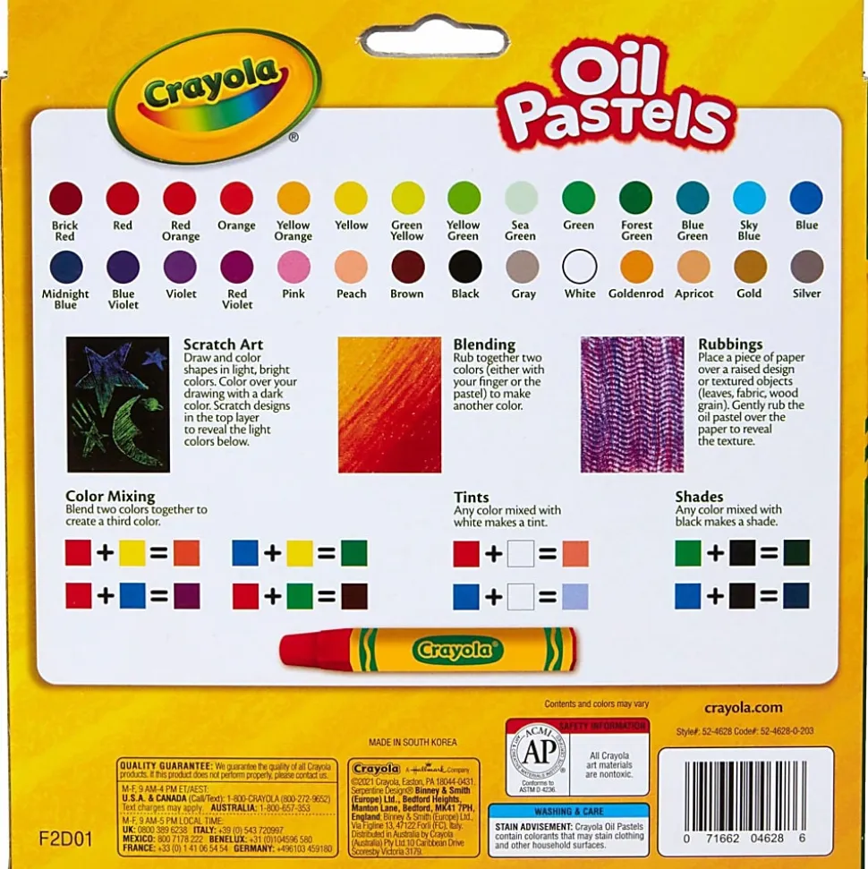Crayola® Oil Pastels, Assorted Colors, Set Of 28 Pastels
