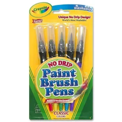 Crayola® Paint Brush Pens, Classic, Assorted Colors, Pack Of 5