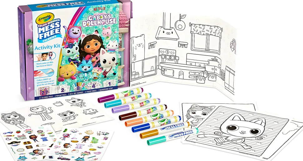 Crayola Paper Color Wonder Activity Kit, 8" x 10", Gabby's Dollhouse