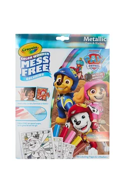 Crayola PAW Patrol Color Wonder Metallic Mess Free Coloring Set, Gift for Kids, 3, 4, 5, 6