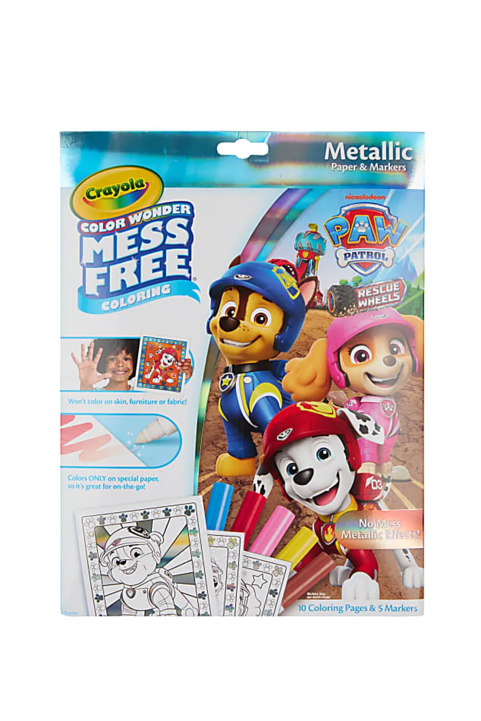 Crayola PAW Patrol Color Wonder Metallic Mess Free Coloring Set, Gift for Kids, 3, 4, 5, 6