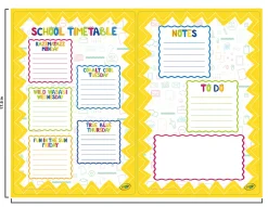 Crayola Peel & Stick Dry-Erase Decals, School Timetable + Memo Sheet, 17-1/2" x 23-1/2", Set Of 2 Decals
