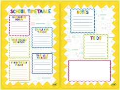 Crayola Peel & Stick Dry-Erase Decals, School Timetable + Memo Sheet, 17-1/2