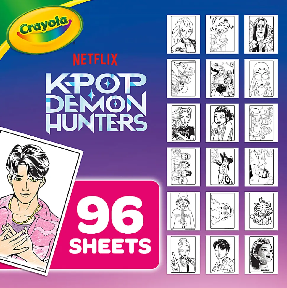 Crayola 96pg Coloring Book, K Pop Demon Hunters