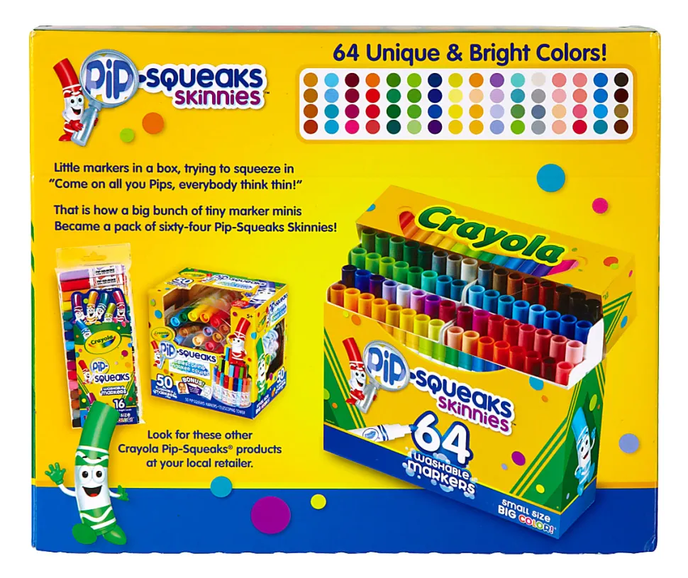 Crayola® Pip-Squeaks™ Skinnies Kids' Color Choice Box, Assorted Colors, Box Of 64