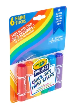 Crayola® Project Quick-Dry Paint Sticks, Assorted Colors, Pack Of 6 Sticks