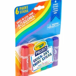 Crayola® Project Quick-Dry Paint Sticks, Assorted Colors, Pack Of 6 Sticks
