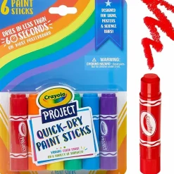 Crayola® Project Quick-Dry Paint Sticks, Assorted Colors, Pack Of 6 Sticks