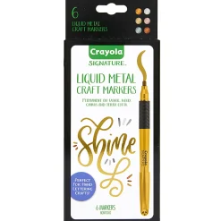 Crayola Signature Liquid Metal Craft Markers, Assorted Colors, Pack Of 6