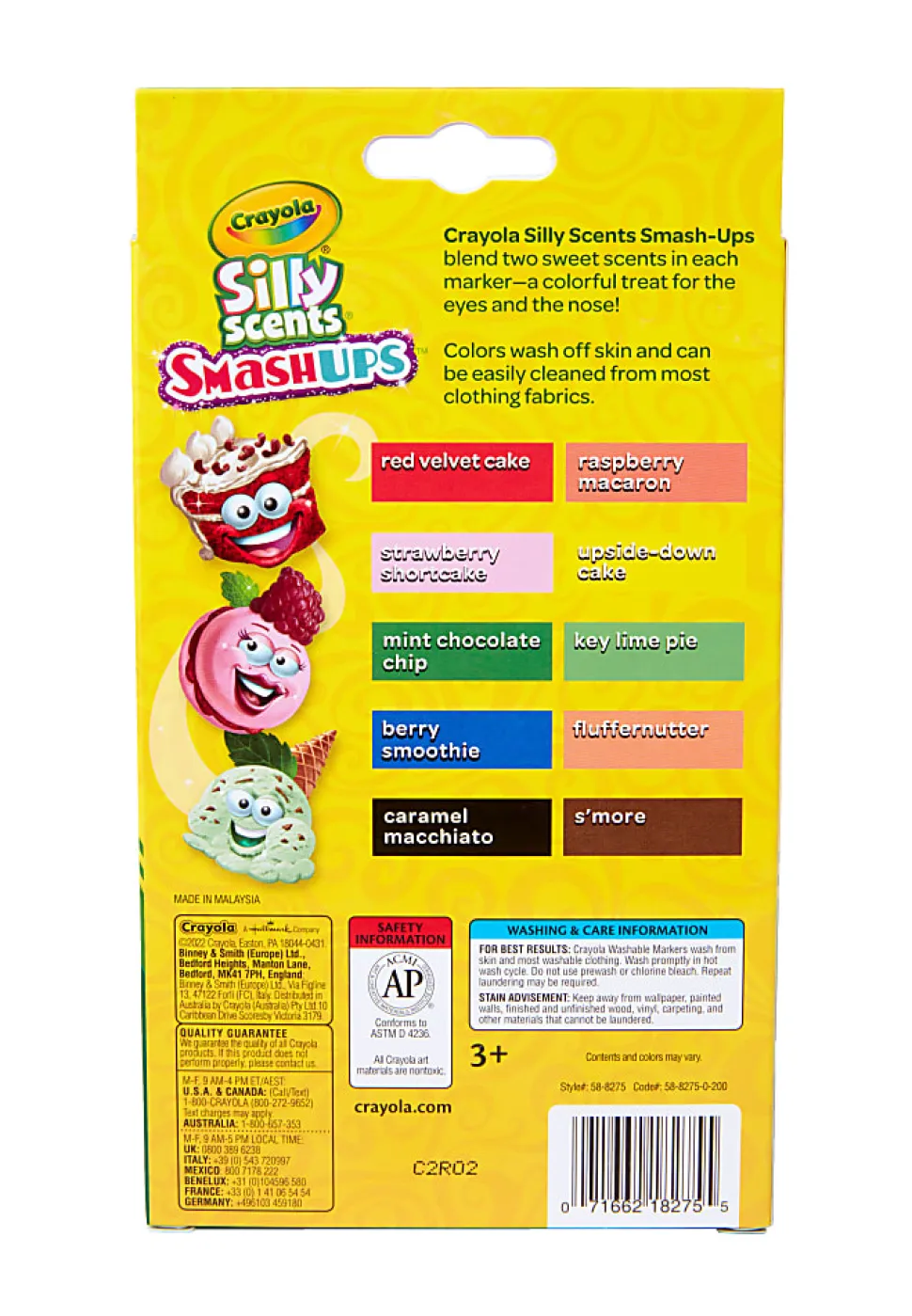 Crayola® Silly Scent Smashups Fine Line Washable Markers, Assorted Colors, Pack Of 10 Markers