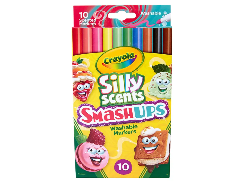 Crayola® Silly Scent Smashups Fine Line Washable Markers, Assorted Colors, Pack Of 10 Markers