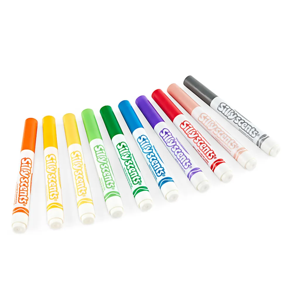 Crayola® Silly Scents Slim Scented Washable Markers, Broad Point, Assorted Colors, Pack Of 10 Markers