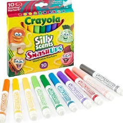 Crayola® Silly Scents Slim Scented Washable Markers, Broad Point, Assorted Colors, Pack Of 10 Markers