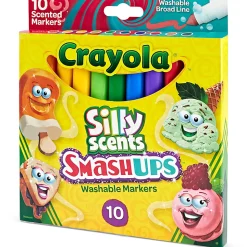 Crayola® Silly Scents Slim Scented Washable Markers, Broad Point, Assorted Colors, Pack Of 10 Markers
