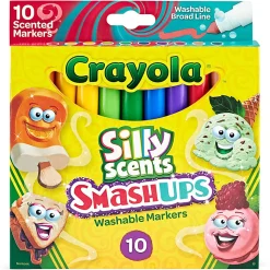Crayola® Silly Scents Slim Scented Washable Markers, Broad Point, Assorted Colors, Pack Of 10 Markers