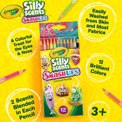 Crayola Silly Scents Smash Ups Colored Pencils, Assorted Colors, Box Of 12 Pencils