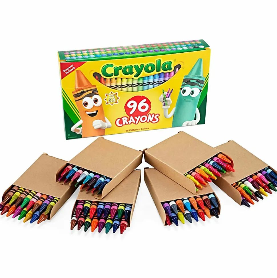 Crayola® Standard Crayons With Built-In Sharpener, Assorted Colors, Big Box Of 96 Crayons