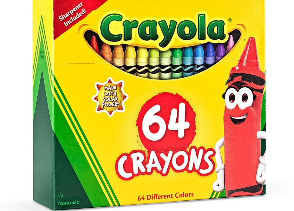 Crayola® Standard Crayons With Built-In Sharpener, Assorted Colors, Box Of 64 Crayons