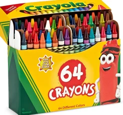 Crayola® Standard Crayons With Built-In Sharpener, Assorted Colors, Box Of 64 Crayons