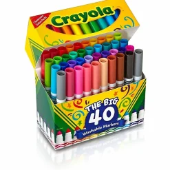 Crayola® The Big 40 Washable Markers, Set Of 40 Markers, Conical Point, Assorted Colors