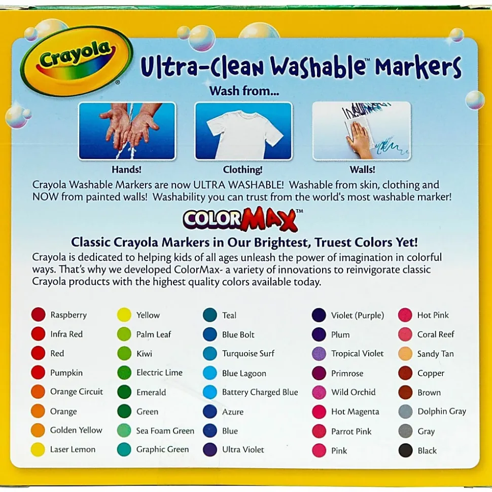 Crayola® The Big 40 Washable Markers, Set Of 40 Markers, Conical Point, Assorted Colors